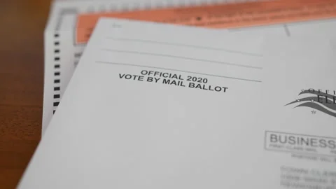 Pan to Vote By Mail Extreme Close Up 스톡 동영상 139358907