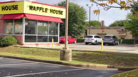 Pan in on Waffle House Stock Footage 142974909