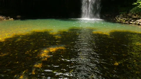 Pan Up Waterfall Stock Footage 52982605