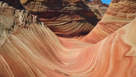 Pan: Waves on the Rocks in the Desert, The Wave, Arizona Stock Footage 97475568