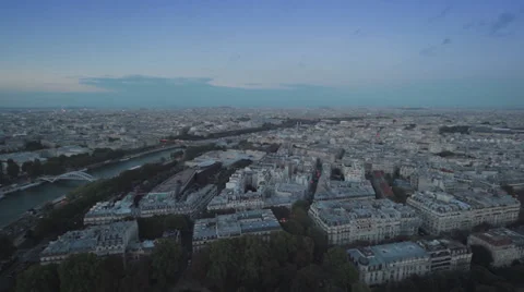 Pan wide angle shot of Paris Stock Footage 34191971