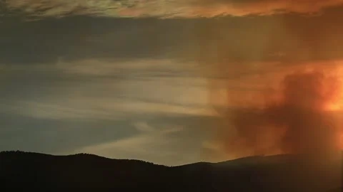 Pan on Wild Fire at Sunset in Reno Nevada Stock Footage 134507198