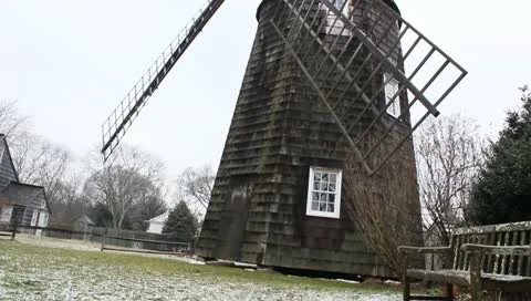 Pan Up Windmill Stock Footage 10756176