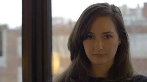 Pan to Womans Face Stock-Footage 123166283