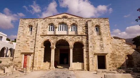 Panagia Ekatodapiliani Monastery, Paros island, Cyclades, Greece Stock Photos