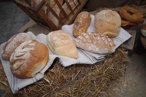 Panagia – Exaltation of the Bread, held every year in churches and chapels Stock Photos