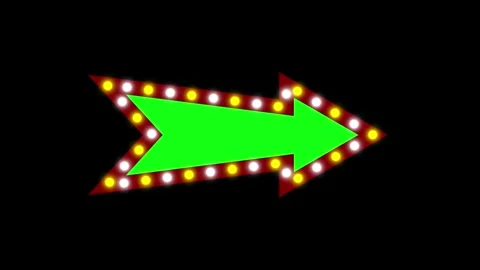 Panah iklan lampu Retro lightbox billboard template,animasi Arrow banner ad.. Stock Footage 321328801