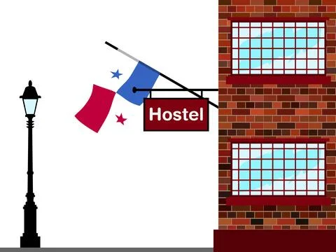 Panama-01 Hostels Vector Illustration Stock-Illustration