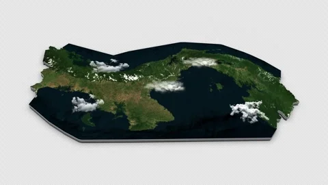 Panama 3D Country Map Animation Transparent Alpha Stock Footage 277663135