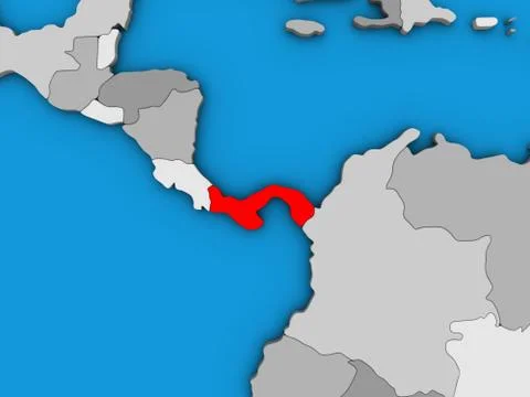 Panama on 3D map Illustrazione stock
