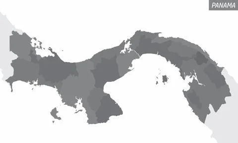 Panama administrative map Stock Illustration