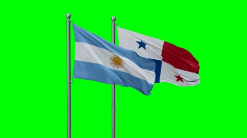 Panama and Argentina two flags Video stock 289632487