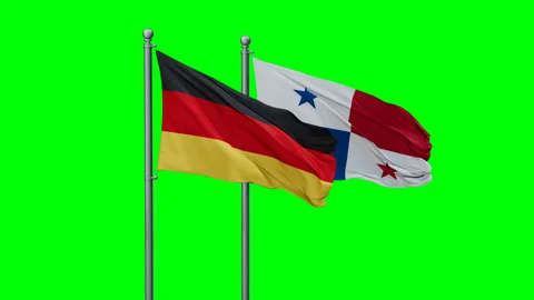 Panama and Germany two flags Stock Footage 289640056