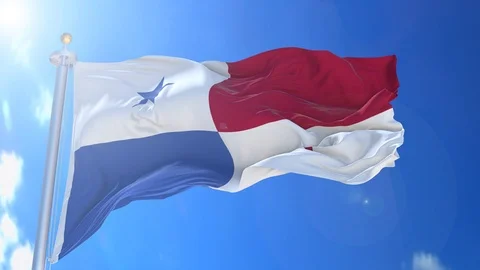 Panama animated flag pack in 3D and green screen Stock Footage 119932271