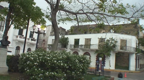 Panama: architecture of Casco Viejo Stock Footage