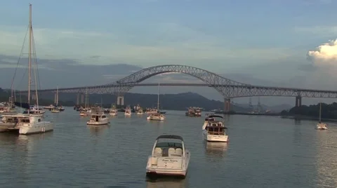 Panama Bridge Pacific Side Video stock 52444659