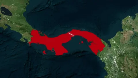 Panama Canal Map Animation 4K Stock Footage 331118863