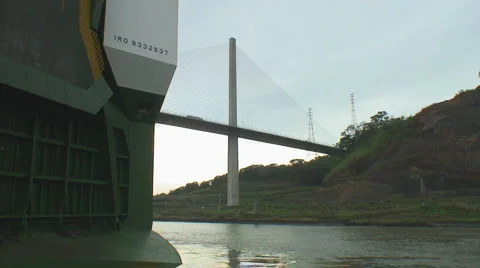 Panama Canal: Passing under the Puente Centenario Video stock 1041124