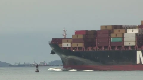 The Panama Canal reduces its variable rate for the use of fresh water by nearly  Stock Footage 251601116