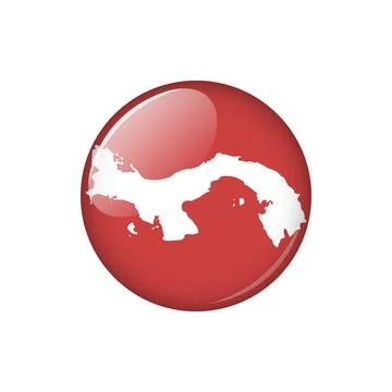Panama Circle Button Country Map Vector Template Stock Illustration