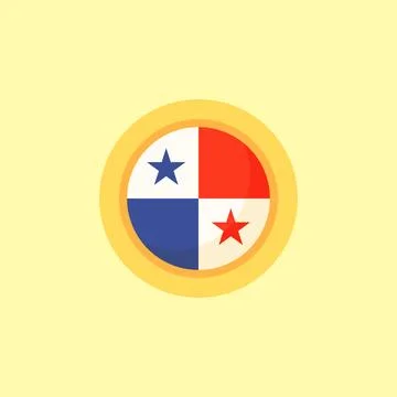 Panama - Circular Flag Stock Illustration