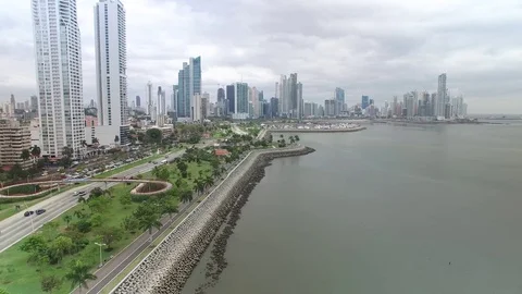 Panama city drone flight Stock Footage 78206600