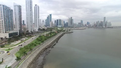 Panama city drone flight Stock Footage 78206741
