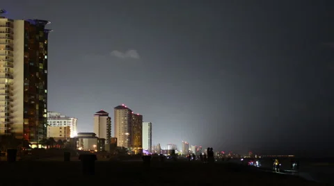 Panama City at Night Stock Footage 40496084