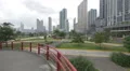 Panama City seen from the pedestrian bridge of Cinta Costera 4k or 4k+ Resolution