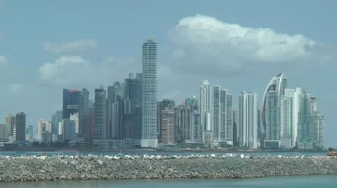 Panama City Skyline Stock Footage