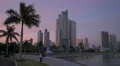 Panama City with skyscrapers at dusk 4k or 4k+ Resolution