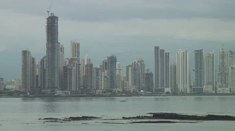 Panama: City towers shot from old quarter Video stock 1051453