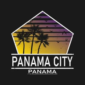 Panama City typography design vector, for t-shirt, poster and other uses Illustrazione stock