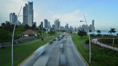 Panama cityscape time lapse Stock Footage 50377340