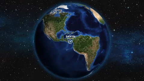PANAMA DAVID ZOOM IN FROM SPACE Stock Footage 115828823