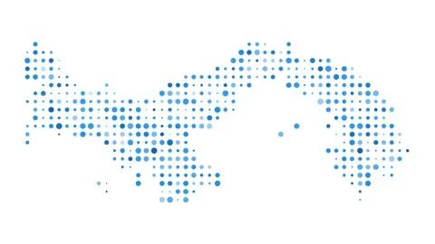 Panama dotted digital map. Map of Panama with pulsating colored circles. Shap... Stock Footage 231079745