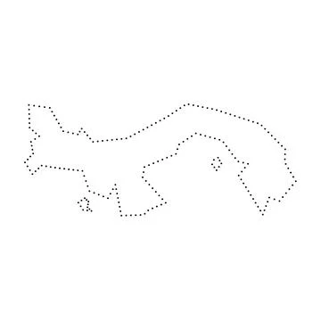 Panama dotted outline vector map Stock Illustration