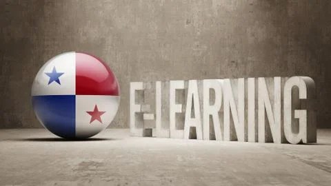 Panama. E-Learning  Concept 스톡 일러스트