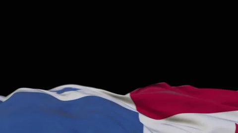 Panama fabric flag waving on the wind loop. Panamanian embroidery stiched clo Video stock 194425792