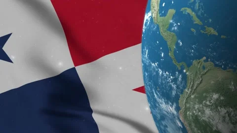 Panama Flag and Panama Map on Earth Globe 4K 動画素材 220782014