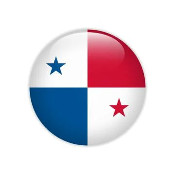 Panama flag on button Stock Illustration