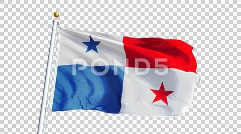 Panama flag, close up, isolated with alpha channel Stock Photos