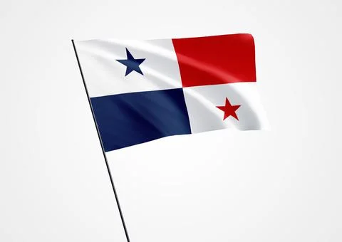 Panama flag flying high in the isolated background Stock Illustration