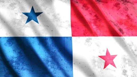 Panama Flag Grunge Stock Footage 123889971