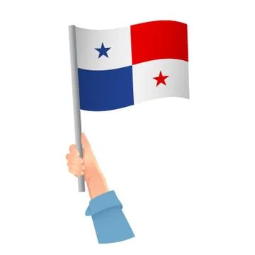 Panama flag in hand icon Stock Illustration