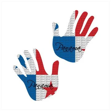 Panama flag hand vector Stock Illustration