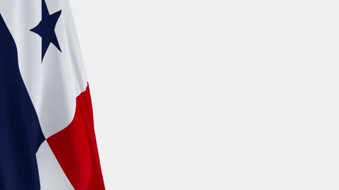 Panama Flag on Left Side, Waving National Symbol with Copy Space Vídeos de archivo 334651501