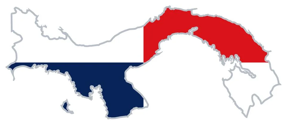 Panama flag map Stock Illustration