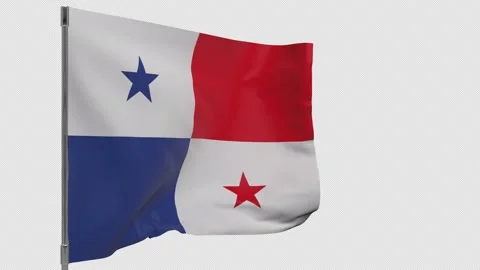 Panama flag on pole Stock Footage 148805097