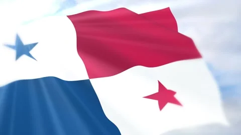 Panama Flag Seamless Loop 4k 60fps on Sky Background Stock Footage 340619514